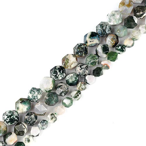 Facettierte Moosachat-Perlen – 6 mm, 8 mm, 10 mm, 12 mm, Naturstein, lose Strangperlen für Schmuckherstellung Facettierte Moosachat-Perlen – 6 mm, 8 mm, 10 mm, 12 mm, Naturstein, lose Strangperlen für Schmuckherstellung von Generisch