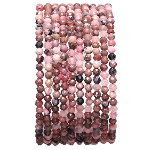 Facettierte natürliche Amethyst-Kristallperlen (rund, lose Halbedelstein, Schmuckherstellung, 2–2,5 mm, 38 cm) von Generisch