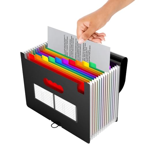 Fächermappe, 12 Fächer, Akkordeon-Aktenhalter, Organizer, A4-Ordner, 12 mehrschichtige, erweiterbare Schreibtisch-Akkordeon-Ordner, modischer Fächermappe Fächermappe, 12 Fächer, Akkordeon-Aktenhalter, Organizer, A4-Ordner, 12 mehrschichtige, erweiterbare Schreibtisch-Akkordeon-Ordner, modischer Fächermappe von Generisch