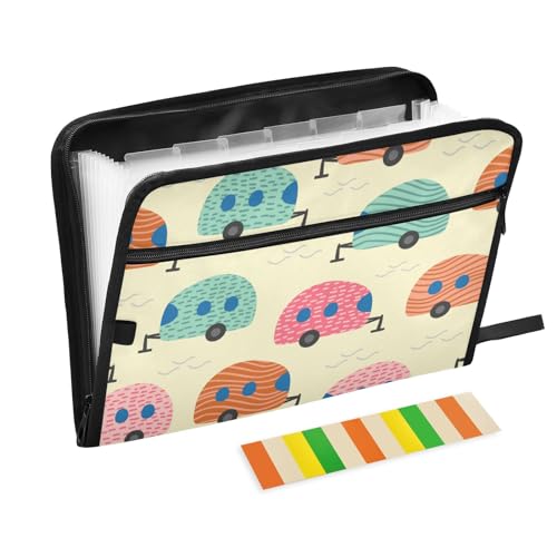 Fächermappe für Camping, Van, 13 Taschen, Akkordeon-Aktenordner mit Klebeetiketten, Reißverschluss, tragbar, A4-Dokumenten-Organizer für Zuhause, Büro, Schulbedarf Fächermappe für Camping, Van, 13 Taschen, Akkordeon-Aktenordner mit Klebeetiketten, Reißverschluss, tragbar, A4-Dokumenten-Organizer für Zuhause, Büro, Schulbedarf von Generisch