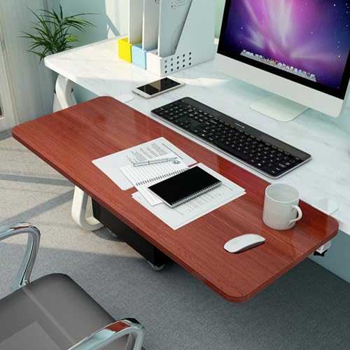 Faltbare 90°-Tastatur-Schreibtischablage, ergonomische Unterstützung für Computer-Tastatur und Maus, platzsparende Holzbüroverlängerung für Arbeit und Gaming, Größen 55, 65, 75 x 25 cm von Generisch