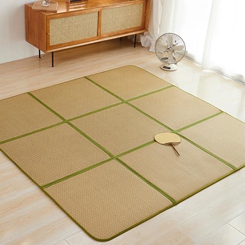 Faltbare Japanische Bodenmatte - Rutschfeste Rattan Sommer Isomatte Atmungsaktiv für Wohnzimmer & Schlafzimmer, Ideal zum Krabbeln & Entspannen Faltbare Japanische Bodenmatte - Rutschfeste Rattan Sommer Isomatte Atmungsaktiv für Wohnzimmer & Schlafzimmer, Ideal zum Krabbeln & Entspannen von Generisch