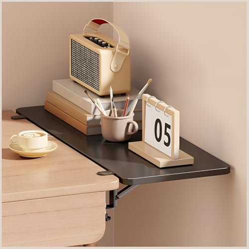 Faltbare Schreibtischablage, erweiterbare Tastaturablage für Computer, 17,5 x 25 cm, verstellbarer schwimmender Tisch, kompakt und tragbar, ideal für Heimbüro, Schwarz von Generisch