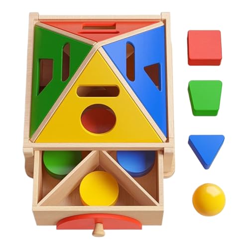 Farb- und Form -Sortierbox - Holzform -Sorter -Spielzeug | Formen und Farbpassungsholz -Puzzlespielzeuge | Mehrere Farben hölzerne Shape -Sortierblockspielzeug | Geometrische pädagogische Sorte Game K von Generisch