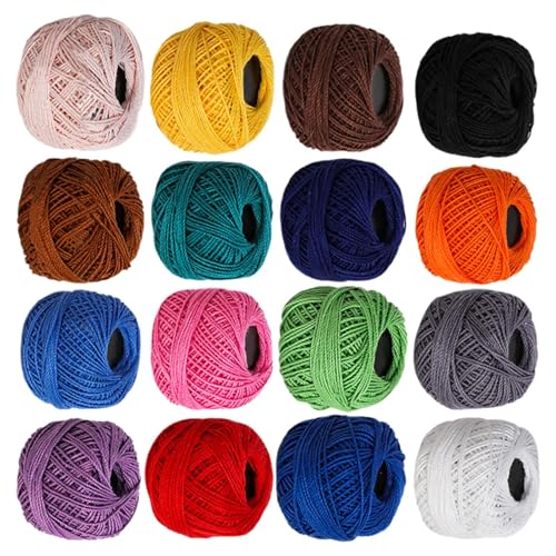 Farben Stickgarn Set Baumwollgarn Set 16 Rollen Nylon Bunte Farben Reißfest Farbecht Für Häkeln Sticken Handarbeit Geschenk Großmutter Kinder Erwachsene Easy Crochet Yarn Farben Stickgarn Set Baumwollgarn Set 16 Rollen Nylon Bunte Farben Reißfest Farbecht Für Häkeln Sticken Handarbeit Geschenk Großmutter Kinder Erwachsene Easy Crochet Yarn von Generisch