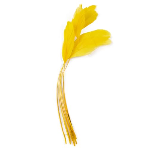 Farbige Federbordüre für Bastelarbeiten, Schmuck, Dekoration, Hochzeit, Zuhause, Party, Gelb, 100 Stück von Generisch
