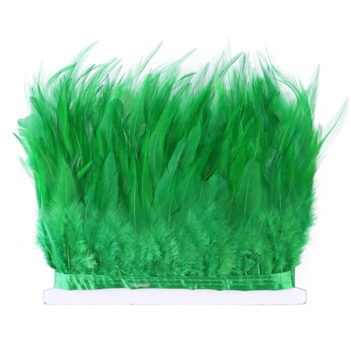 Farbige Hühnerfeder-Bordüre, 10–15 cm, Band zum Nähen, für Bastelarbeiten, Kleider, Partys, Kostüme, Gras, EN8, 10 m Farbige Hühnerfeder-Bordüre, 10–15 cm, Band zum Nähen, für Bastelarbeiten, Kleider, Partys, Kostüme, Gras, EN8, 10 m von Generisch