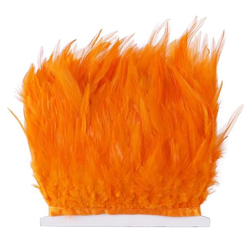 Farbige Hühnerfeder-Bordüre, 10–15 cm, Band zum Nähen, für Bastelarbeiten, Kleider, Partys, Kostüme, Orange, 5 m Farbige Hühnerfeder-Bordüre, 10–15 cm, Band zum Nähen, für Bastelarbeiten, Kleider, Partys, Kostüme, Orange, 5 m von Generisch