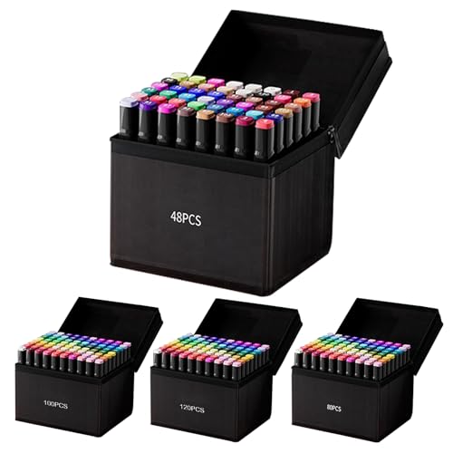 Farbige Marker-Set, Malstifte, 15,4 cm, Malstifte, -Marker, Stifte mit schwarzer Stifttasche und Basis für vielseitigen Gebrauch, ideal für Malbuch, Scrapbooking, Manga und Schreibwaren-Set Farbige Marker-Set, Malstifte, 15,4 cm, Malstifte, -Marker, Stifte mit schwarzer Stifttasche und Basis für vielseitigen Gebrauch, ideal für Malbuch, Scrapbooking, Manga und Schreibwaren-Set von Generisch
