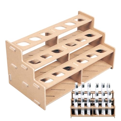 Farbtuben-Organizer – Aufbewahrungs-Organizer für Kunstmalröhren, Pinselhalter aus , 3-lagiger Holzkunst-Röhren-Halter, Ständer, Acryl-Ölfarben-Flaschen-Organizer für Maler, hält bis zu 18 von Generisch