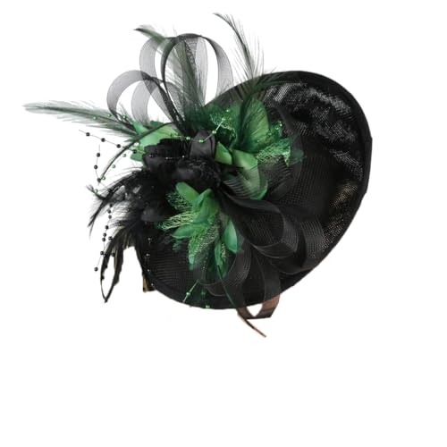 Fascinator mit Federblumen-Netzstoff, Kopfband und ClipDerby, Cocktail, Teeparty, Kopfbedeckung, Zubehör von Generisch