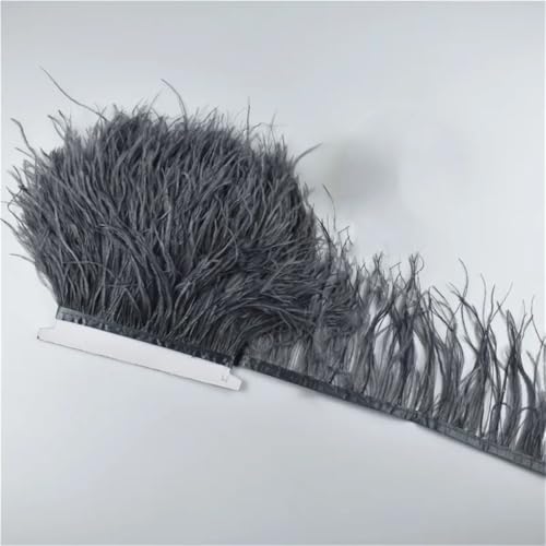 Federband, Fransenbordüre, Nähen, Federbesatz, Hochzeitszubehör, Dekoration, 10 m, 10–15 cm, Dunkelgrau 9 Federband, Fransenbordüre, Nähen, Federbesatz, Hochzeitszubehör, Dekoration, 10 m, 10–15 cm, Dunkelgrau 9 von Generisch