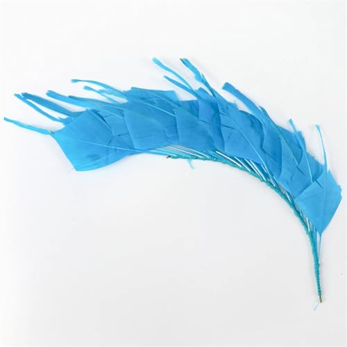 Federblume, natürliche Gänsefedern, gefärbt, bunt, Schmuck, Party, Kopfschmuck, Zubehör, Basteln, Dekoration, Blau, Größe L Federblume, natürliche Gänsefedern, gefärbt, bunt, Schmuck, Party, Kopfschmuck, Zubehör, Basteln, Dekoration, Blau, Größe L von Generisch