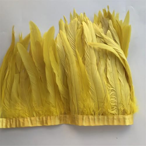 Federbordüre, 2 Meter/Los, 20–25 cm, DIY Hühnerfedern, Fransenstreifen für Weihnachtsfeier, Gelb Federbordüre, 2 Meter/Los, 20–25 cm, DIY Hühnerfedern, Fransenstreifen für Weihnachtsfeier, Gelb von Generisch