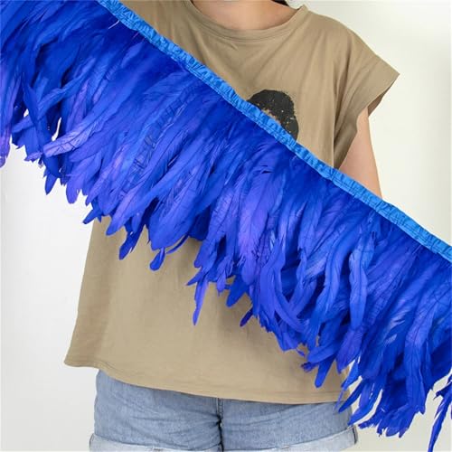Federbordüre mit langem Schwanz, 25–30 cm, zum Nähen, für modische Bekleidung und Bastelarbeiten, Dekoration Federbordüre mit langem Schwanz, 25–30 cm, zum Nähen, für modische Bekleidung und Bastelarbeiten, Dekoration von Generisch