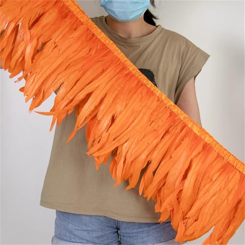 Federbordüre mit langem Schwanz, 25–30 cm, zum Nähen, für modische Bekleidung und Bastelarbeiten, Dekoration von Generisch