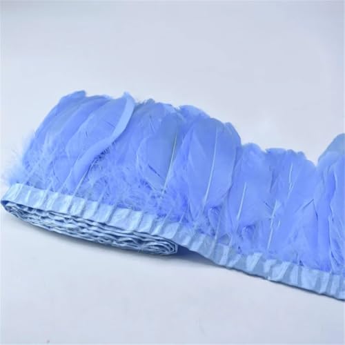 Federbordüre zum Nähen, 15–20 cm, zum Basteln, Hochzeit, Federn, dekorativ, 10 m, Hellblau, 10 m Federbordüre zum Nähen, 15–20 cm, zum Basteln, Hochzeit, Federn, dekorativ, 10 m, Hellblau, 10 m von Generisch