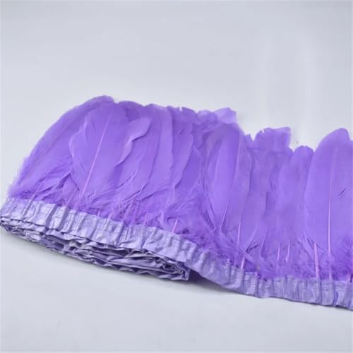 Federbordüre zum Nähen, 15–20 cm, zum Basteln, Hochzeit, Federn, dekorativ, Hellviolett, 10 m, 10 m von Generisch