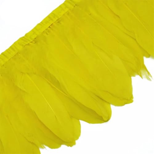 Federborte, gefärbte Federbänder, 13–18 cm, Federfransen für Handwerk, DIY, Nähmaterial, dekorativ, Gelb, 2 Meter Federborte, gefärbte Federbänder, 13–18 cm, Federfransen für Handwerk, DIY, Nähmaterial, dekorativ, Gelb, 2 Meter von Generisch