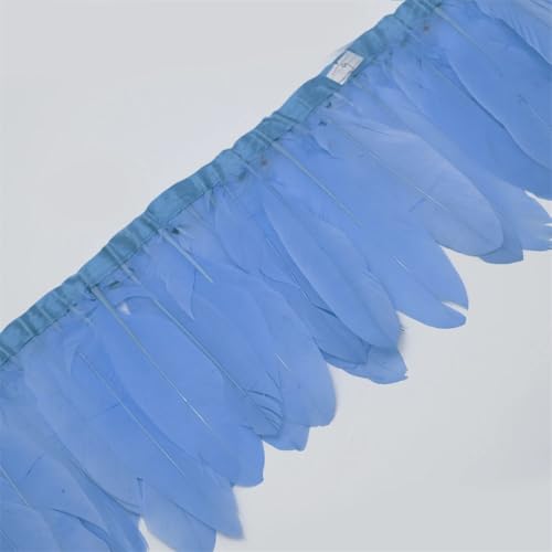 Federborte, gefärbte Federbänder, 13–18 cm, Federfransen zum Basteln, Nähmaterial, dekorativ, Himmelblau, 2 Meter von Generisch