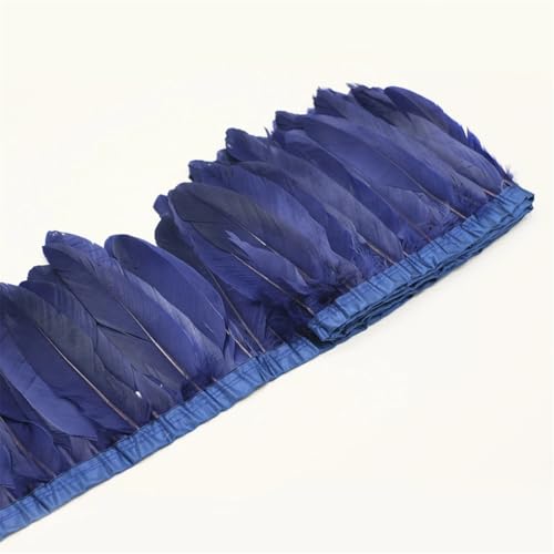 Federborte, gefärbte Federbänder, 13–18 cm, Federfransen zum Basteln, Nähmaterial, dekorativ, Marineblau, 2 Meter Federborte, gefärbte Federbänder, 13–18 cm, Federfransen zum Basteln, Nähmaterial, dekorativ, Marineblau, 2 Meter von Generisch