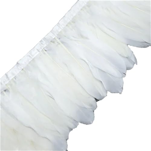 Federborte, gefärbtes Federband, 13–18 cm, Federfransen für Handwerk, DIY, Nähmaterial, dekorativ, weiß, 2 Meter Federborte, gefärbtes Federband, 13–18 cm, Federfransen für Handwerk, DIY, Nähmaterial, dekorativ, weiß, 2 Meter von Generisch
