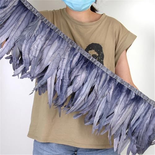 Federborte mit langem Schwanz, 25–30 cm, zum Nähen, für modische Bekleidung und Bastelarbeiten, Dekoration Federborte mit langem Schwanz, 25–30 cm, zum Nähen, für modische Bekleidung und Bastelarbeiten, Dekoration von Generisch
