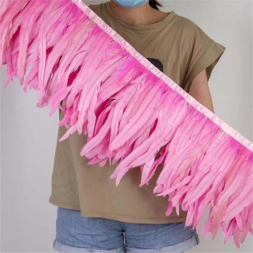 Federborte mit langem Schwanz, 25–30 cm, zum Nähen, für modische Bekleidung und Bastelarbeiten, Dekoration Federborte mit langem Schwanz, 25–30 cm, zum Nähen, für modische Bekleidung und Bastelarbeiten, Dekoration von Generisch