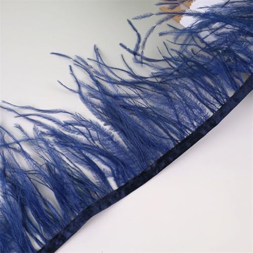 Federfransenborte für Handarbeiten und Handwerk, Federkleid, Zubehör, Marineblau, 10 m, 10 m von Generisch