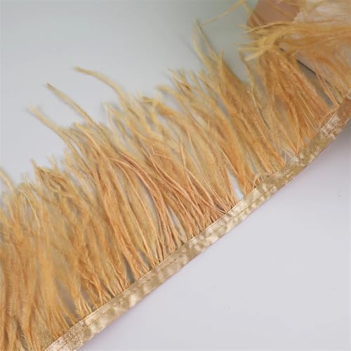 Federfransenborte für Handarbeiten und Handwerk, Federkleid, Zubehör, goldfarben, 10 m, 10 m Federfransenborte für Handarbeiten und Handwerk, Federkleid, Zubehör, goldfarben, 10 m, 10 m von Generisch