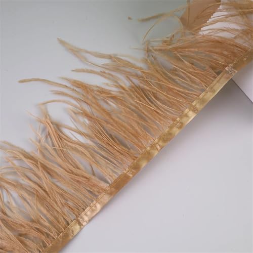 Federfransenborte für Handarbeiten und Handwerk, Federkleid, Zubehör, goldfarben, 10 m, 10 m von Generisch
