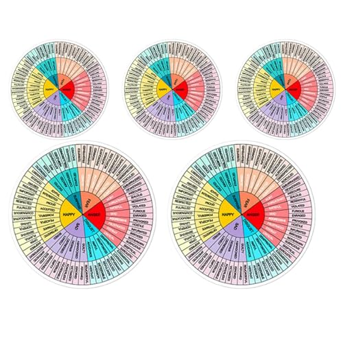 Feelings Wheel Sticker, Waterproof Emotion Chart Sticker, Educational Poster to Build Emotional Intelligence, Awareness Tool for Teachers Therapists Social Workers, Car Desk Feelings Wheel Sticker, Waterproof Emotion Chart Sticker, Educational Poster to Build Emotional Intelligence, Awareness Tool for Teachers Therapists Social Workers, Car Desk von Generisch