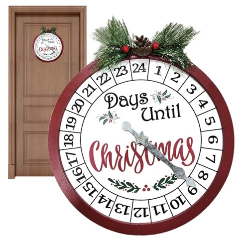 Festlicher Timer-Kalender – Urlaubs-Countdown-Timer | Holz-Adventskalenderuhr, Dekorationswerkzeug mit verzinkten Zeigern, Weihnachtstag-Tracker für Schlafzimmer, Arbeitsbereich, 26 x 3,8 x 27 cm Festlicher Timer-Kalender – Urlaubs-Countdown-Timer | Holz-Adventskalenderuhr, Dekorationswerkzeug mit verzinkten Zeigern, Weihnachtstag-Tracker für Schlafzimmer, Arbeitsbereich, 26 x 3,8 x 27 cm von Generisch