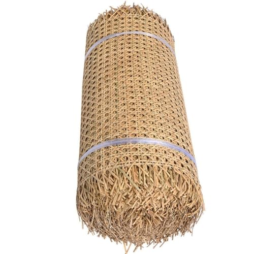 Fettuccia Natur-Rattan, 60 cm, für Caning-Projekte, Wiener Stroh für Stühle, vorgewebt, offenes Gewebe, Reparatur-Set als Ersatz (90 x 25 cm) von Generisch