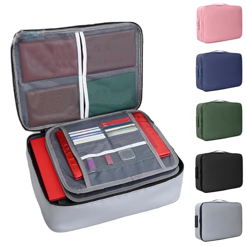 Feuerfeste Dokumentenbox, wasserdichte Datei-Organizer-Box, feuerfeste Dokumententasche mit Schloss, faltbarer Reisedokumenten-Halter, sichere tragbare Datei-Aufbewahrungsboxen mit Einsätzen, Taschen von Generisch