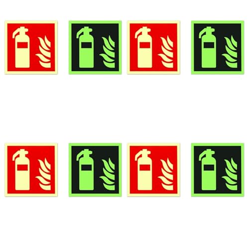 Feuerlöscher-Schild, selbstklebend, leuchtet im Dunkeln, PVC-Aufkleber, 15 x 15 cm, für Zuhause, Büro, Lager, 8 Stück Feuerlöscher-Schild, selbstklebend, leuchtet im Dunkeln, PVC-Aufkleber, 15 x 15 cm, für Zuhause, Büro, Lager, 8 Stück von Generisch