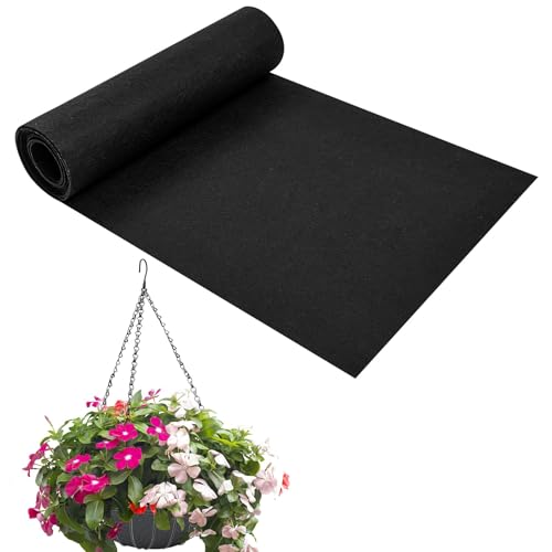 Filz-Pflanzgefäßeinlage – langlebige, dicke Filzmatten für Blumenkästen, Blumenkörbe, verschleißfeste, schneidbare Auskleidung, Blumenkasten, Pflanzgefäßmatte für drinnen und draußen, hängende von Generisch