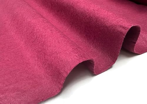 Filzstoff Material - weiche Unifarben - 102cm breit, 2mm dick - 100% Polyester Bastel- & Polsterstoff (Weinrot, 1 Meter) von Generisch