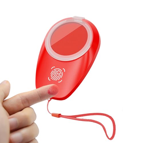 Fingerabdruck-Stempelkissen, Fingerabdruck-Stempelkissen-Tragbares Fingerabdruck-Pad - Wasserfestes Stempelkissen mit Umhängeband, professionelles rotes Stempelkissen, für die Sicherheit beim Notar von Generisch