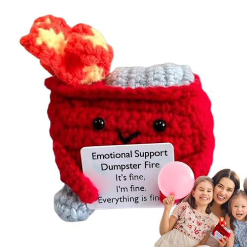 Fire - Funny Crochet Toy | Handmade Fire | 9 cm / 3,5 Zoll Cartoon Knitted Puppe Crochet Toy, Crochet Fire, Tiny Fire Emotional Support Crochet Toy, Crochet von Generisch