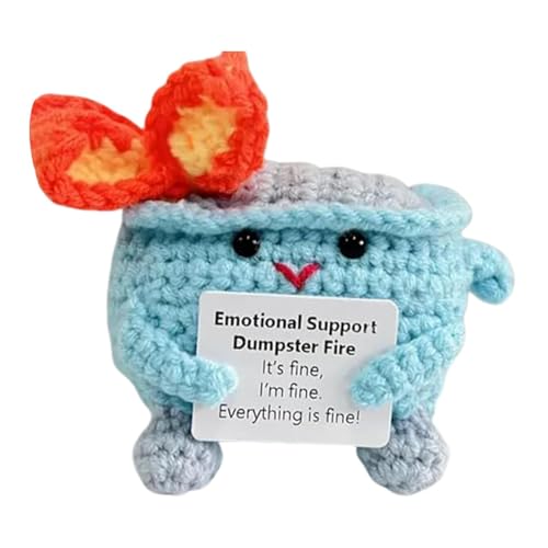 Fire - Funny Crochet Toy | Handmade Fire | 9 cm / 3,5 Zoll Cartoon Knitted Puppe Crochet Toy, Crochet Fire, Tiny Fire Emotional Support Crochet Toy, Crochet von Generisch
