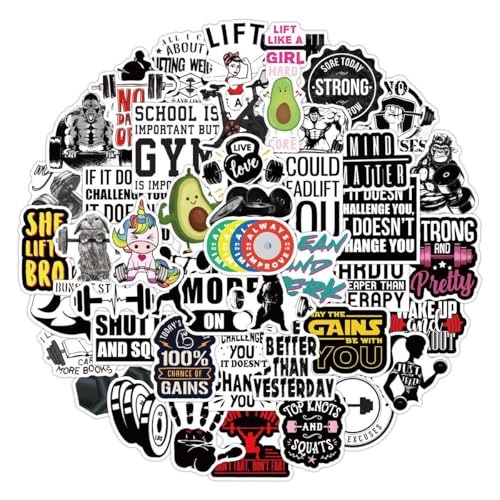 Fitness-Aufkleber, wasserdicht, für motivierende Zitate, Workout-Ausrüstung, Laptop, Skateboards und mehr, 50 Stück Fitness-Aufkleber, wasserdicht, für motivierende Zitate, Workout-Ausrüstung, Laptop, Skateboards und mehr, 50 Stück von Generisch
