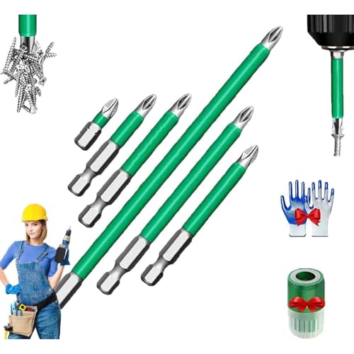Fixion Tools Bohrer, Fixion Tools MagnetischeBohrer, Fixiontools, K5 Schlagfester Anti-Rutsch-Bit, Rowgins Hochmagnetischer Schraubendreher-Bohrers-Satz 25 50 65 70 90 150mm Set (1set) von Generisch