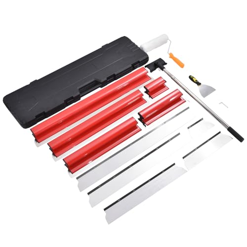 Flächenspachtel Set, Spachtel Werkzeug (20cm, 40cm, 60cm, 80cm, 100cm) Und 86cm Bis 270cm Teleskopstange, Pachtel Werkzeug Im Koffer Mit Ergonomischem Für Große Arbeitsbereich Wand Dekoration Bau Werk von Generisch