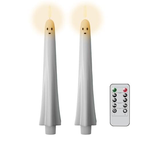 Flammlose Kerzen,Halloween Geister Kerzen Batteriebetrieben Spitzkerzen - Flackernde LED Kerzenständer als Halloween Dekoration für Kamin Innen und Außen Tisch und Fenster Weihnachten Erntedankfest Pa Flammlose Kerzen,Halloween Geister Kerzen Batteriebetrieben Spitzkerzen - Flackernde LED Kerzenständer als Halloween Dekoration für Kamin Innen und Außen Tisch und Fenster Weihnachten Erntedankfest Pa von Generisch