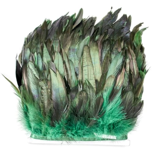 Flauschige Hahnfeder-Borten mit Fransen 10–18 cm, für Bastelarbeiten, Hochzeit, Kleidung, Dekoration, dunkel, EN8, 1 m Flauschige Hahnfeder-Borten mit Fransen 10–18 cm, für Bastelarbeiten, Hochzeit, Kleidung, Dekoration, dunkel, EN8, 1 m von Generisch
