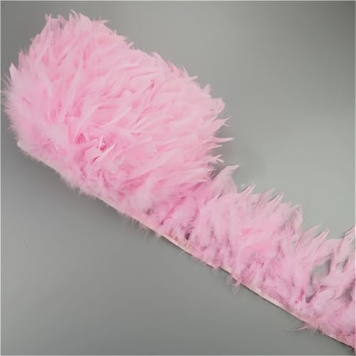 Flauschige Marabu-Feder-Fransenborte 12–15 cm breit, Band in 2 oder 10 m Länge, für Handarbeit und Handwerk von Generisch