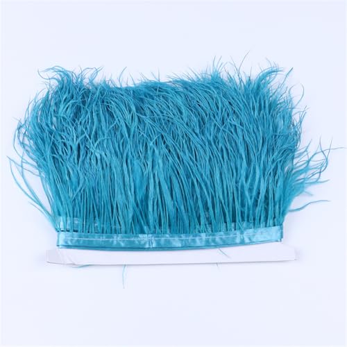 Flauschige Straußenfedern, Fransen für Hochzeitskleid, Federband, Festival, Bühnenaufführung, Dekoration, Basteln, Pfauenblau, 5 Meter Flauschige Straußenfedern, Fransen für Hochzeitskleid, Federband, Festival, Bühnenaufführung, Dekoration, Basteln, Pfauenblau, 5 Meter von Generisch