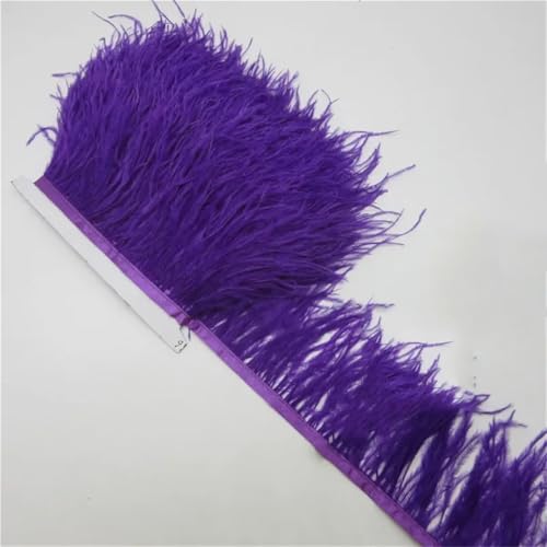 Flauschiger Straußenhaar-Besatz, 10–15 cm, Seitenband, DIY, Urlaub, Party, Kostüm, Schmuck, Zubehör, Lila, 4,5 m von Generisch