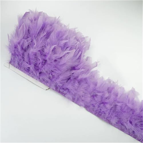 Flauschiges Marabu-Feder-Fransenband, 12–15 cm breit, in 2 oder 10 m Länge, für Handarbeiten und Bastelarbeiten von Generisch